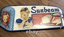 Rare vintage sunbeam bread little girl metal sign. 1930's
