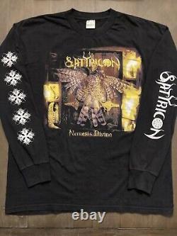 Satyricon Nemesis Divina Shirt Vintage Rare Black Metal Mayhem Darkthrone XL