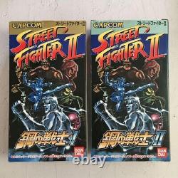 Street Fighter II Steel Warrior I+II Metal Figure with Box Rare Vintage Bandai