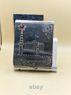 USSR Soviet Cigarette Case Vintage Kremlin 1951 year rare! Metal