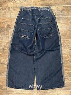 VINTAGE 1990s LEE PIPES WIDE LEG LOGO 32x32 STRIPED BAGGY Blue Metallic RARE
