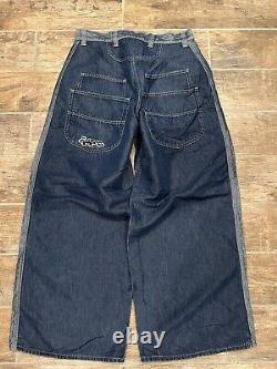 VINTAGE 1990s LEE PIPES WIDE LEG LOGO 32x32 STRIPED BAGGY Blue Metallic RARE