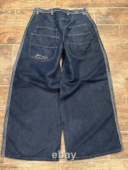 VINTAGE 1990s LEE PIPES WIDE LEG LOGO 32x32 STRIPED BAGGY Blue Metallic RARE
