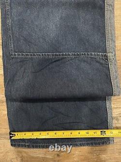 VINTAGE 1990s LEE PIPES WIDE LEG LOGO 32x32 STRIPED BAGGY Blue Metallic RARE