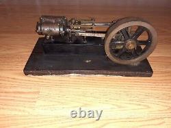 VINTAGE LIVE STEAM ENGINE METAL AND BRASS FLYWHEEL 1950's WEIGHS 10LBS RARE