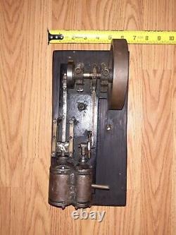 VINTAGE LIVE STEAM ENGINE METAL AND BRASS FLYWHEEL 1950's WEIGHS 10LBS RARE