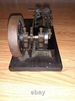 VINTAGE LIVE STEAM ENGINE METAL AND BRASS FLYWHEEL 1950's WEIGHS 10LBS RARE