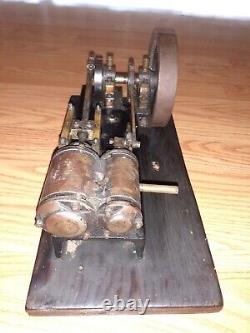 VINTAGE LIVE STEAM ENGINE METAL AND BRASS FLYWHEEL 1950's WEIGHS 10LBS RARE