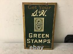 VINTAGE ORIGINAL TIN SIGN S & H Green Stamps RARE