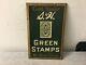 Vintage Original Tin Sign S & H Green Stamps Rare