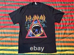 VINTAGE RARE 1987 Def Leppard Hysteria Tour Shirt Mens L Rock Metal EXCELLENT