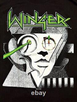 VINTAGE RARE 1988 Winger Too Tuff To Tame Tour Shirt Mens L Rock Metal EXCELLENT