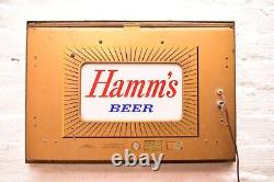 VINTAGE RARE HAMM'S BEER LIGHT UP STORE DISPLAY METAL SIGN 1940s WORKS