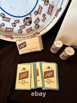 VINTAGE RARE Schlitz Go for the Gusto Beer 13 Metal Tray, Playing Cards, S&P