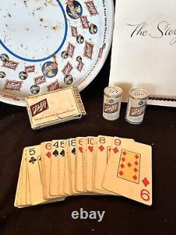 VINTAGE RARE Schlitz Go for the Gusto Beer 13 Metal Tray, Playing Cards, S&P