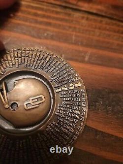 VINTAGE Rare 1974 Oklahoma Sooners Bronze Medalian. Very Nice Item