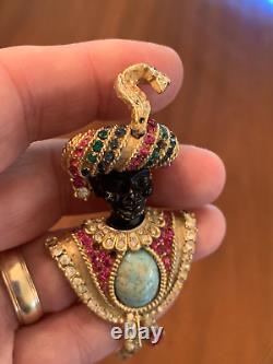 Very Rare Vintage Boucher Egyptian Blackamoor Brooch Pin 1960's