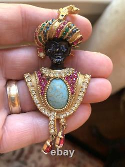 Very Rare Vintage Boucher Egyptian Blackamoor Brooch Pin 1960's