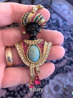 Very Rare Vintage Boucher Egyptian Blackamoor Brooch Pin 1960's