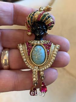 Very Rare Vintage Boucher Egyptian Blackamoor Brooch Pin 1960's