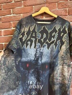 Very Rare Vintage Vader Black Metal Band All Over Print 666 L multicolor