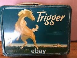 Vintage 1950's Trigger Metal Lunch Box, Product of The American Thermos Co. Rare