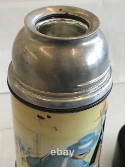 Vintage 1950's ZORRO Metal Thermos Aladdin Industries RARE Black Top