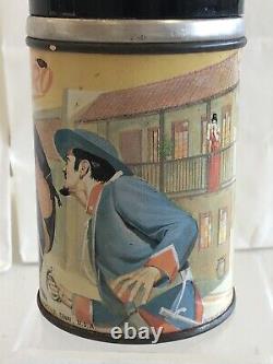 Vintage 1950's ZORRO Metal Thermos Aladdin Industries RARE Black Top