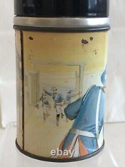 Vintage 1950's ZORRO Metal Thermos Aladdin Industries RARE Black Top