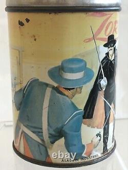 Vintage 1950's ZORRO Metal Thermos Aladdin Industries RARE Black Top