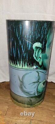 Vintage 1960s Cheinco Frankenstein Monster Metal Trash Can Rare