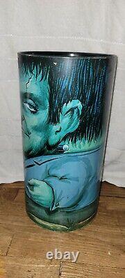 Vintage 1960s Cheinco Frankenstein Monster Metal Trash Can Rare