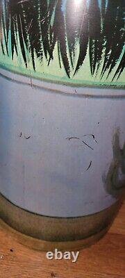 Vintage 1960s Cheinco Frankenstein Monster Metal Trash Can Rare