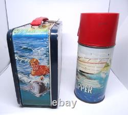 Vintage 1966 Metal Pinball Lunch Box With Original King Seeley Thermos RARE