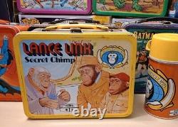 Vintage 1971 Rare Lance Link Secret Chimp Metal Lunchbox And Thermos