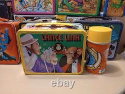 Vintage 1971 Rare Lance Link Secret Chimp Metal Lunchbox And Thermos