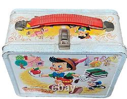 Vintage 1971 Walt Disney's Pinocchio Metal Lunchbox RARE NICE