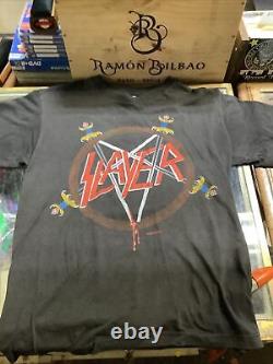 Vintage 1986 SLAYER Reign In Blood Tour T-shirt M Thrash Metal Rare Fade Def Jam