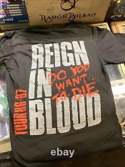 Vintage 1986 SLAYER Reign In Blood Tour T-shirt M Thrash Metal Rare Fade Def Jam
