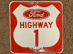 Vintage 1990's Ford Highway 1 Embossed Metal Sign Mail Order Rare Street Road
