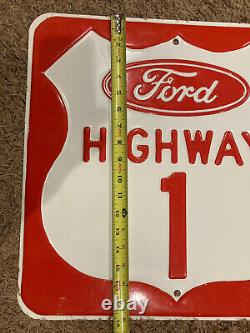 Vintage 1990's Ford Highway 1 Embossed Metal Sign Mail Order Rare Street Road