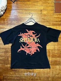 Vintage 1991 SEPULTURA shirt XL 90s Death Metal Tour Bolt Thrower RARE Faded