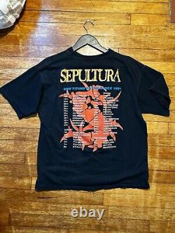 Vintage 1991 SEPULTURA shirt XL 90s Death Metal Tour Bolt Thrower RARE Faded