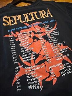 Vintage 1991 SEPULTURA shirt XL 90s Death Metal Tour Bolt Thrower RARE Faded