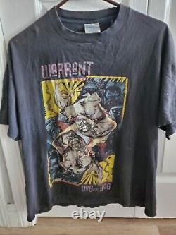 Vintage 1992 Warrant Dog Eat Dog Brockum Size XL T-Shirt Rare Hair Band Metal