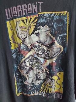 Vintage 1992 Warrant Dog Eat Dog Brockum Size XL T-Shirt Rare Hair Band Metal