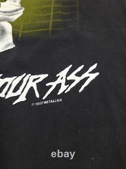Vintage 80s Metallica Metal Up Your Ass T-Shirt Size XL Rock Band Tee 1987 Rare