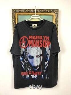 Vintage 90's Marilyn Manson Rock Is Dead Band Tee Shirt Rare Metal Mens Size L