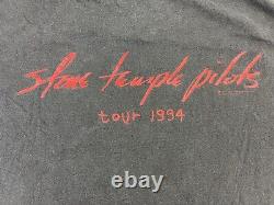 Vintage 90's Stone Temple Pilots Band Black Tour 1994 T Shirt XL Rare Giant Tag