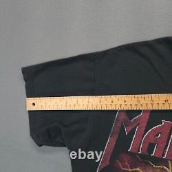 Vintage 90s Manowar Kings of Metal T Shirt Mens L Rare Metal Band Vtg Faded